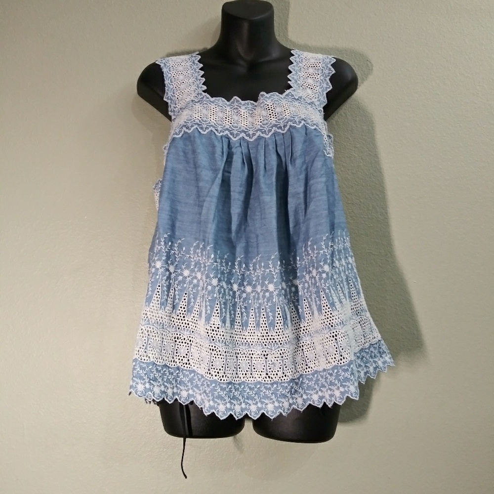 Gap 1969 Vintage Style Jean and Lace Tank Top Sz M